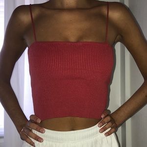 red brandy melville ribbed top